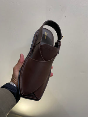 classic brown peshawari chappal