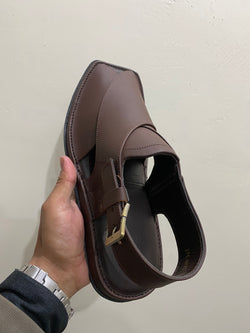 classic brown peshawari chappal