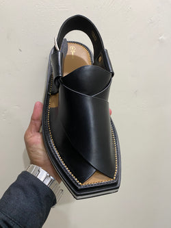 Classic Cross Kaptaan Chappal (Black)