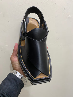 Classic Cross Kaptaan Chappal (Black)