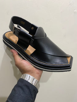 Classic Cross Kaptaan Chappal (Black)