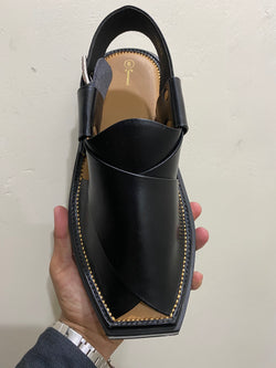 Classic Cross Kaptaan Chappal (Black)