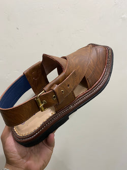 Double Strap Peshawari Chappal (Brown)