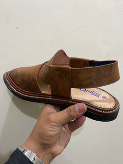 Double Strap Peshawari Chappal (Brown)