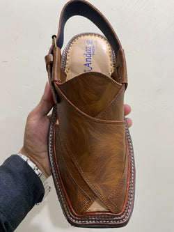 Double Strap Peshawari Chappal (Brown)