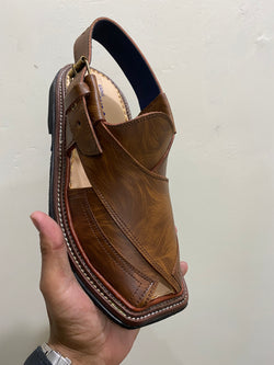 Double Strap Peshawari Chappal (Brown)