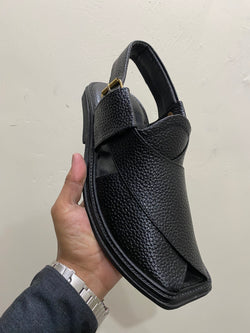 Soft Grain Kaptaan Chappal (Black)