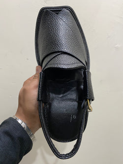 Soft Grain Kaptaan Chappal (Black)