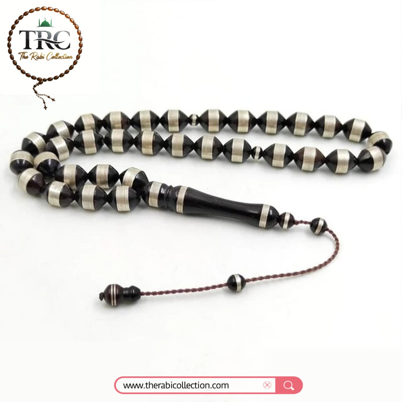 Silver Engraved Natural Yemeni Kokka Tasbeeh